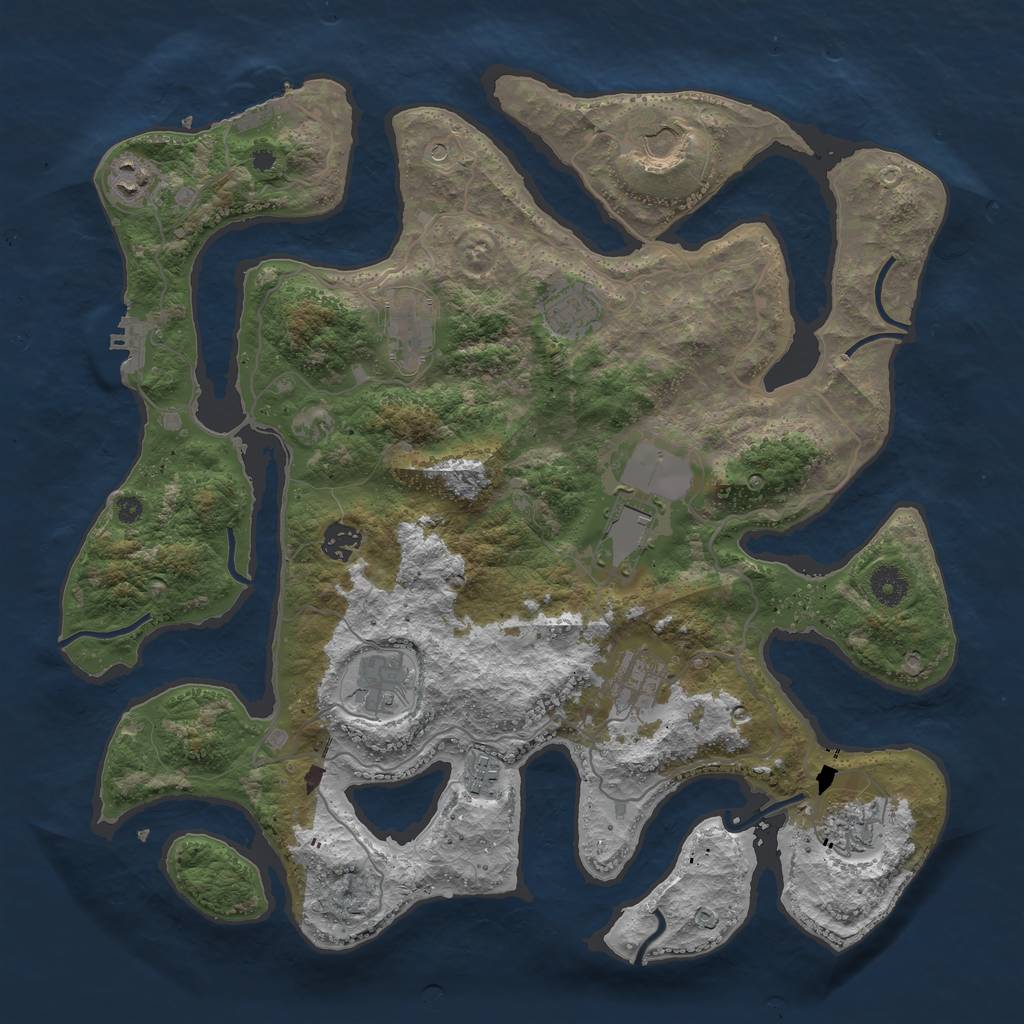 Rust Map: Procedural Map, Size: 4000, Seed: 656256, 15 Monuments