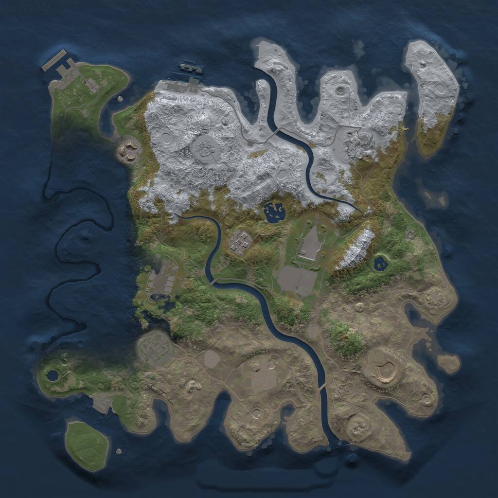 Rust Map: Procedural Map, Size: 3500, Seed: 562192, 15 Monuments