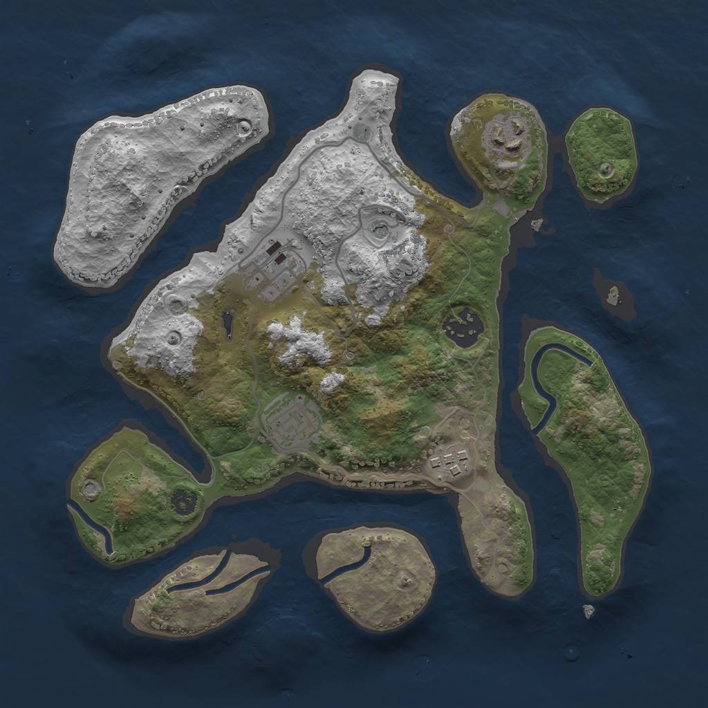 Rust Map: Procedural Map, Size: 2800, Seed: 354307571, 8 Monuments