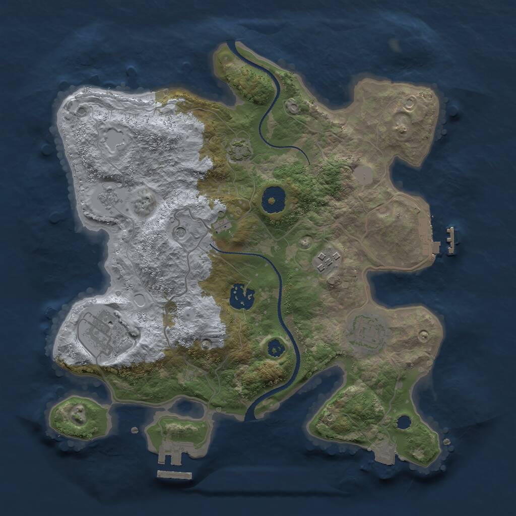 Rust Map: Procedural Map, Size: 3000, Seed: 1906231555, 10 Monuments
