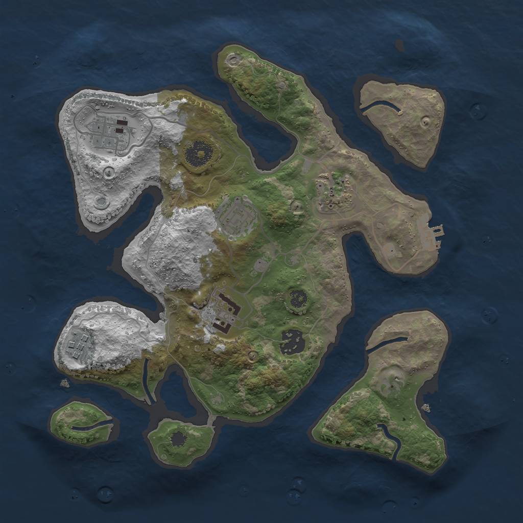 Rust Map: Procedural Map, Size: 3000, Seed: 1906231555, 9 Monuments