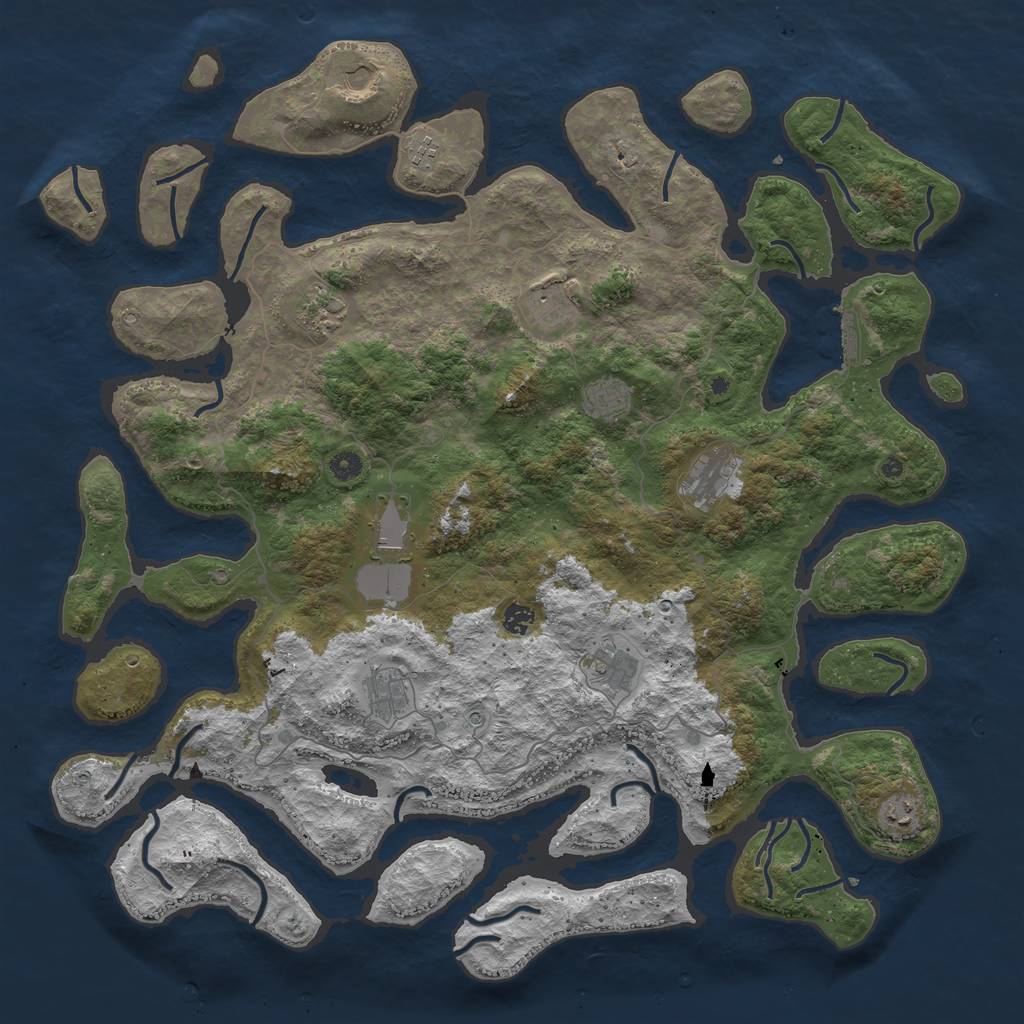 Rust Map: Procedural Map, Size: 5000, Seed: 677589664, 15 Monuments