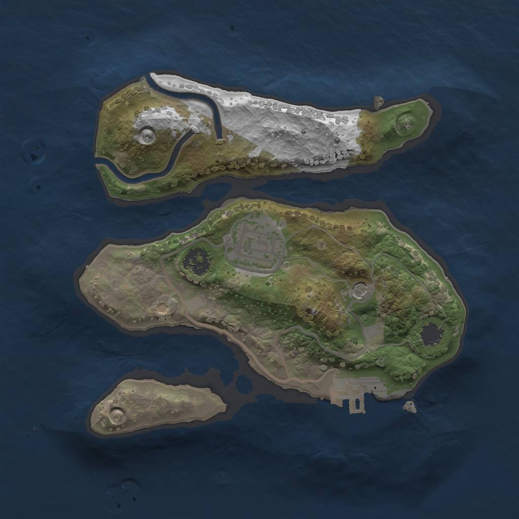 Rust Map: Procedural Map, Size: 2000, Seed: 1664719834, 5 Monuments