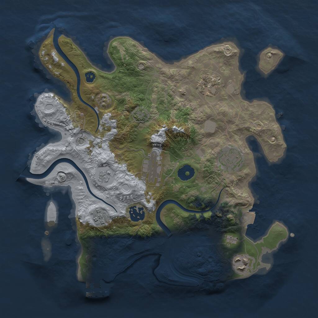 Rust Map: Procedural Map, Size: 3000, Seed: 973093, 11 Monuments