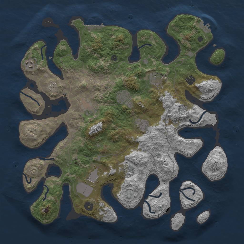 Rust Map: Procedural Map, Size: 4000, Seed: 9561465, 14 Monuments