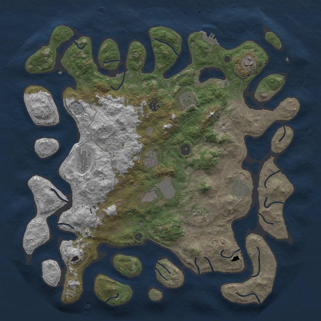 Rust Map: Procedural Map, Size: 4500, Seed: 507022355, 13 Monuments