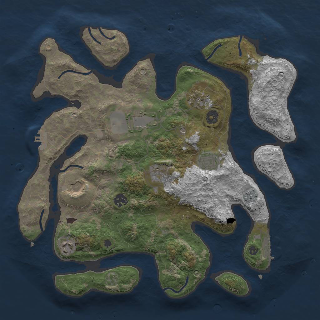 Rust Map: Procedural Map, Size: 3600, Seed: 56512, 13 Monuments