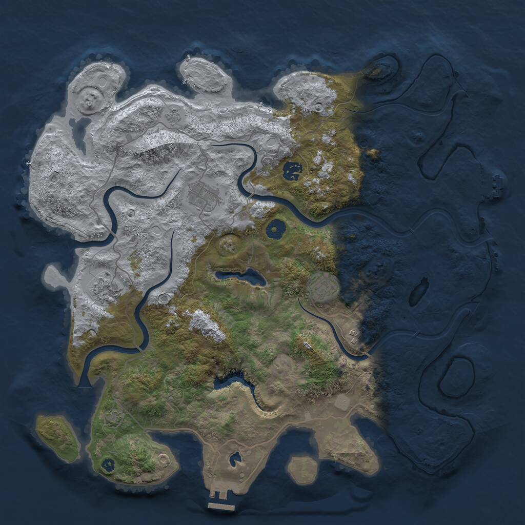 Rust Map: Procedural Map, Size: 4000, Seed: 1498559178, 11 Monuments