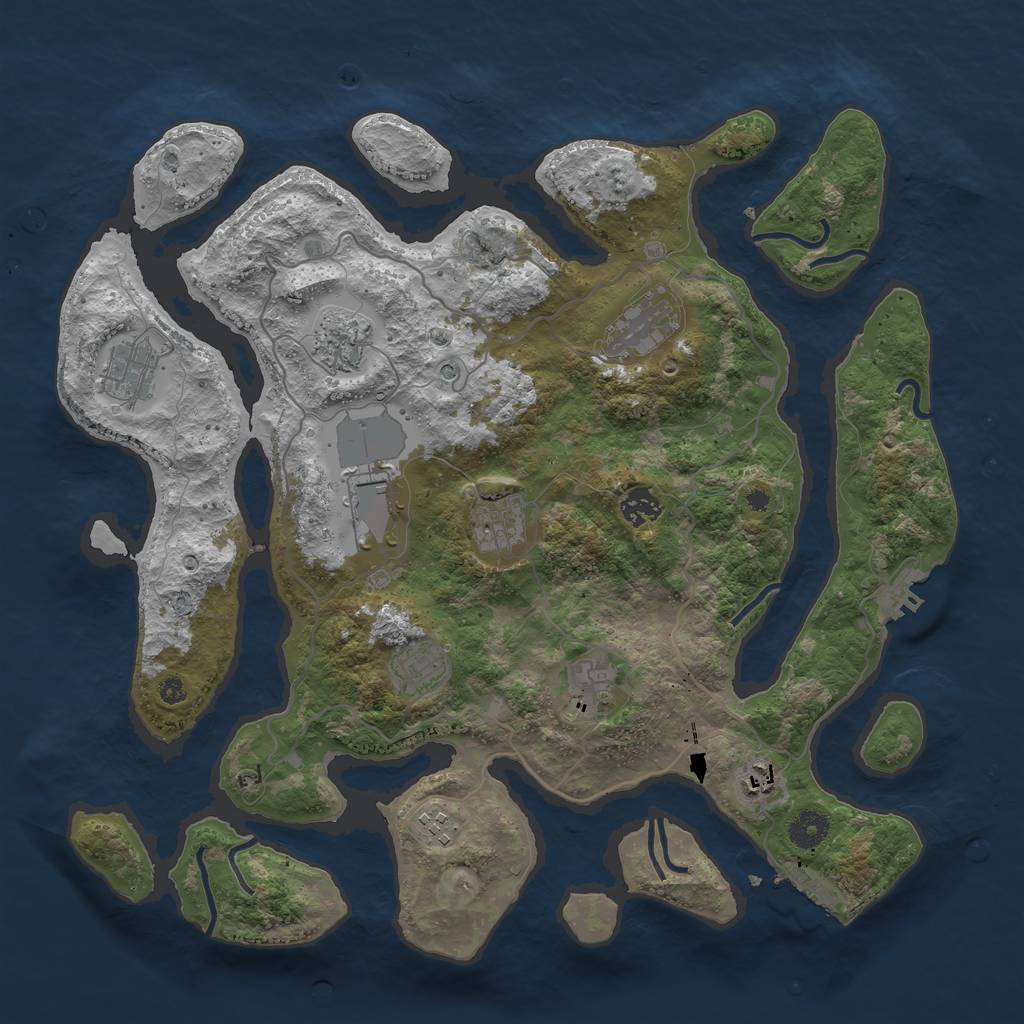 Rust Map: Procedural Map, Size: 4000, Seed: 1498559178, 15 Monuments