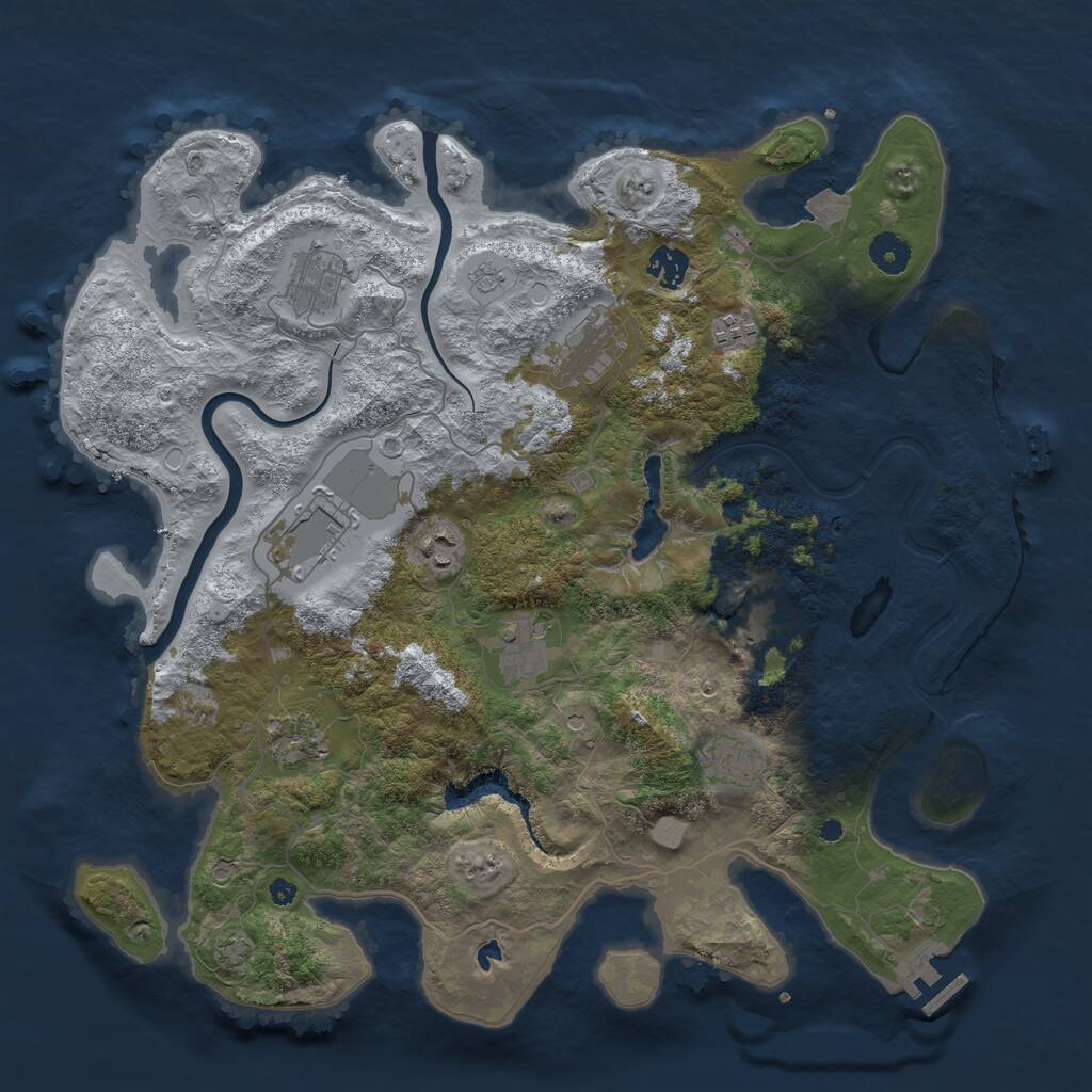 Rust Map: Procedural Map, Size: 4000, Seed: 1498559178, 16 Monuments