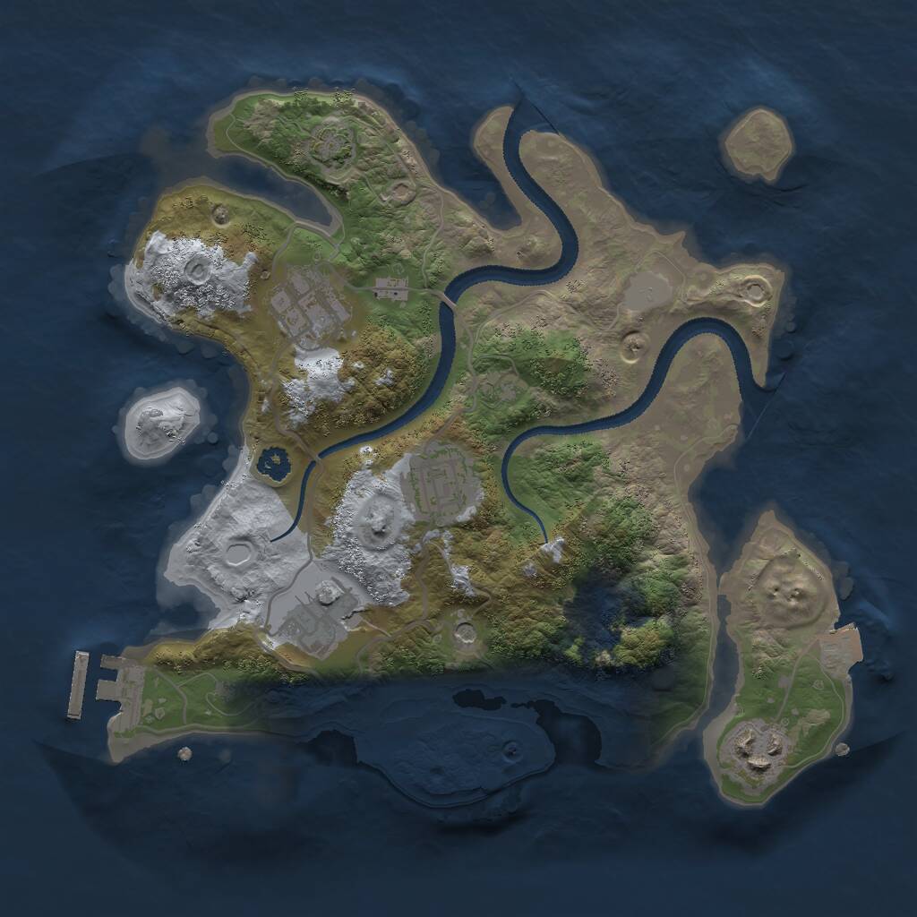 Rust Map: Procedural Map, Size: 2750, Seed: 43635, 8 Monuments