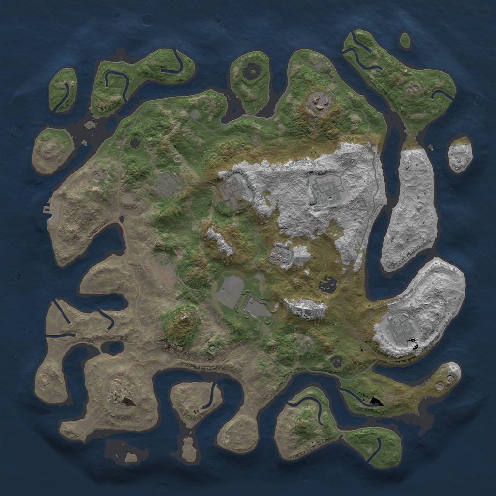 Rust Map: Procedural Map, Size: 4200, Seed: 98285722, 14 Monuments