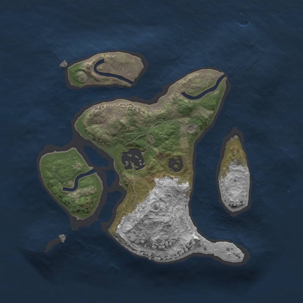 Rust Map: Procedural Map, Size: 2000, Seed: 121461165, 3 Monuments