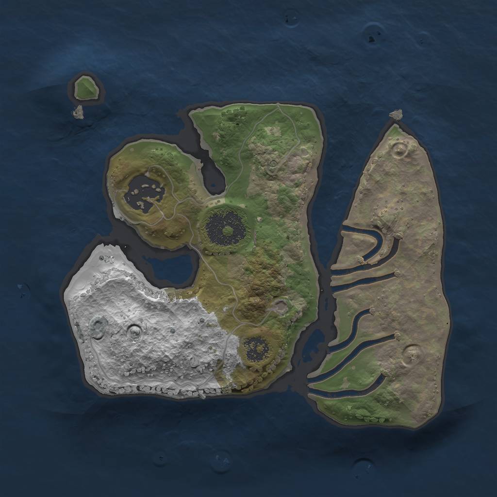 Rust Map: Procedural Map, Size: 2000, Seed: 581306904, 3 Monuments