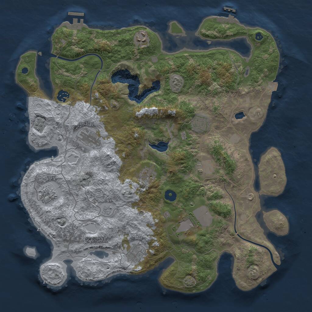 Rust Map: Procedural Map, Size: 4000, Seed: 21083103, 15 Monuments