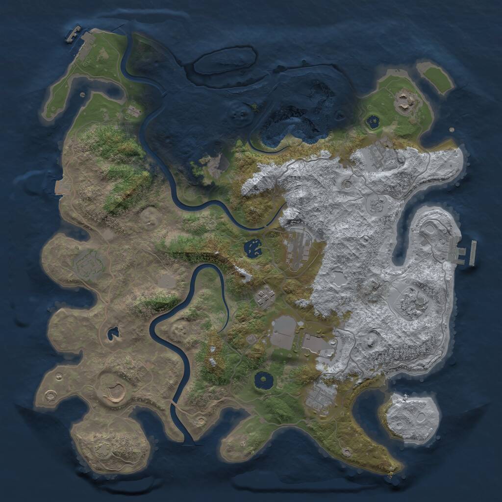 Rust Map: Procedural Map, Size: 4000, Seed: 2147446940, 17 Monuments