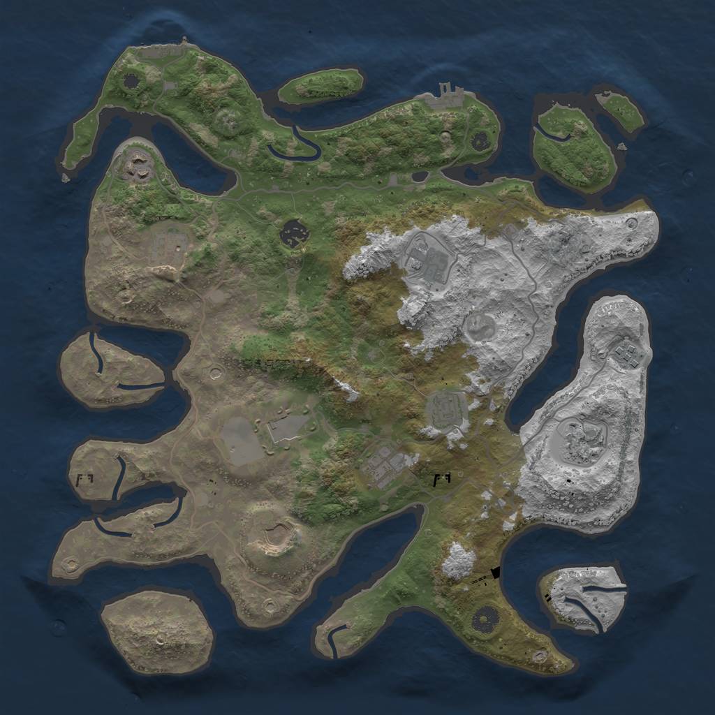 Rust Map: Procedural Map, Size: 4000, Seed: 2147446940, 15 Monuments