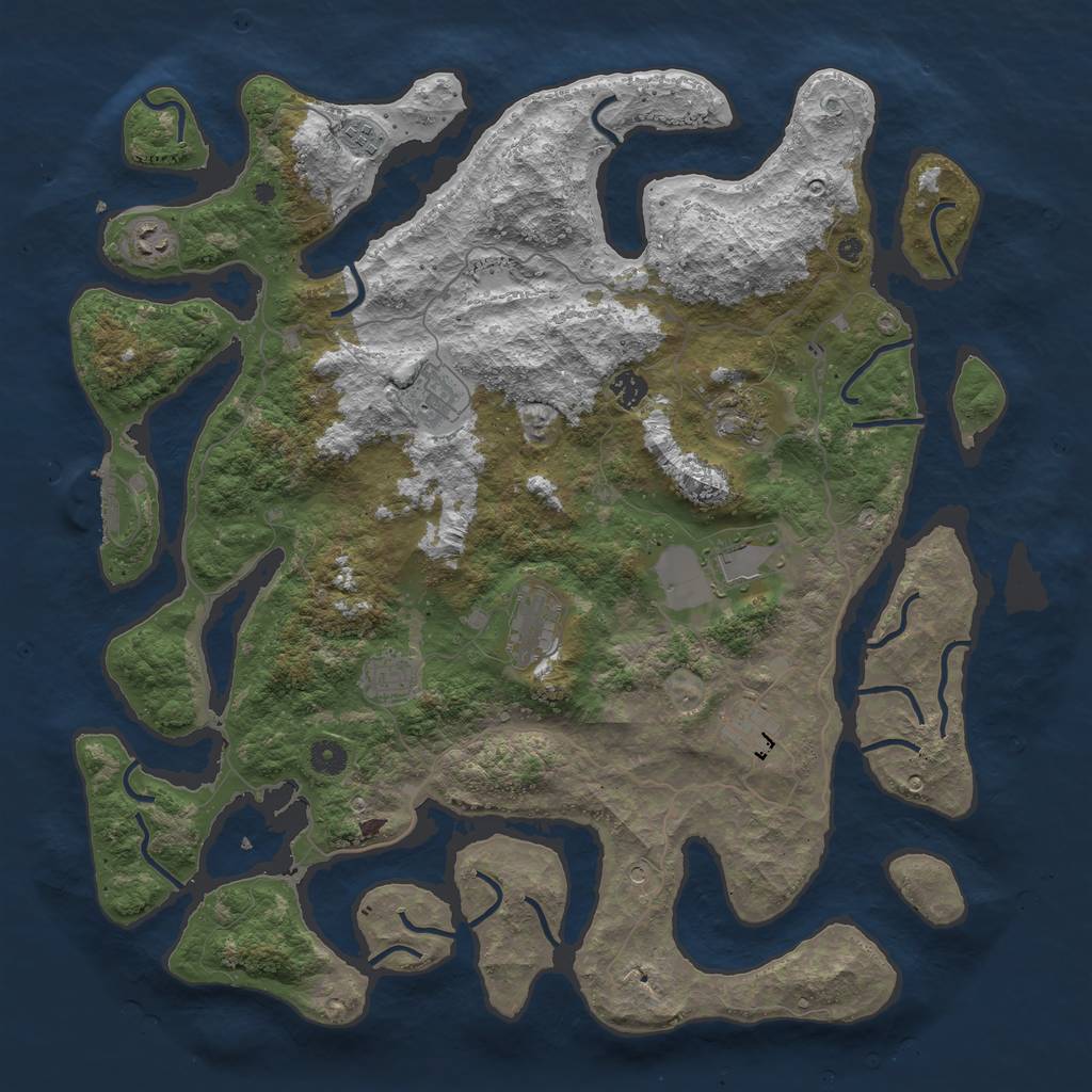 Rust Map: Procedural Map, Size: 4500, Seed: 13679, 13 Monuments