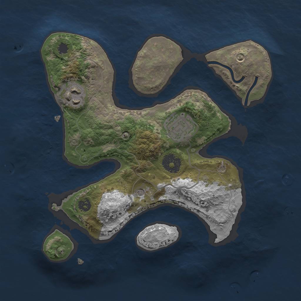 Rust Map: Procedural Map, Size: 2400, Seed: 26324, 5 Monuments