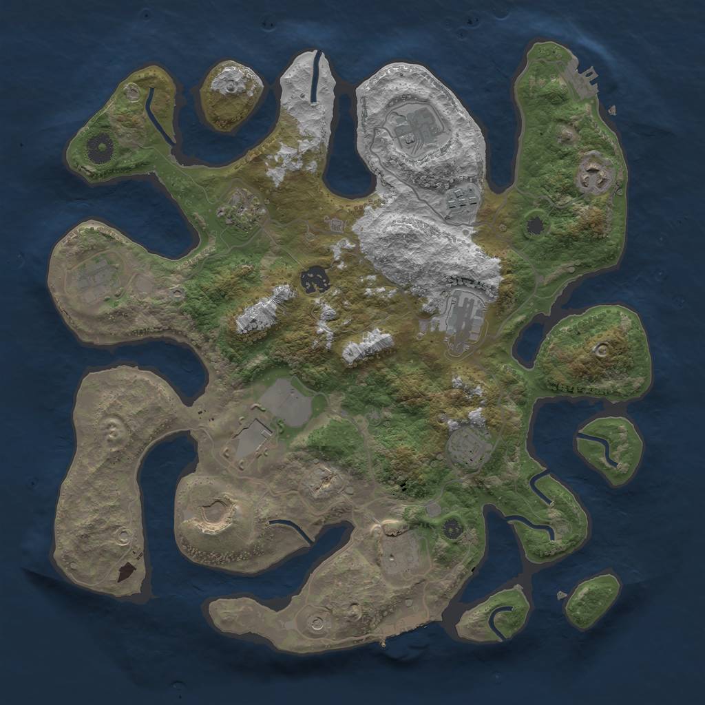 Rust Map: Procedural Map, Size: 3700, Seed: 1614279923, 16 Monuments