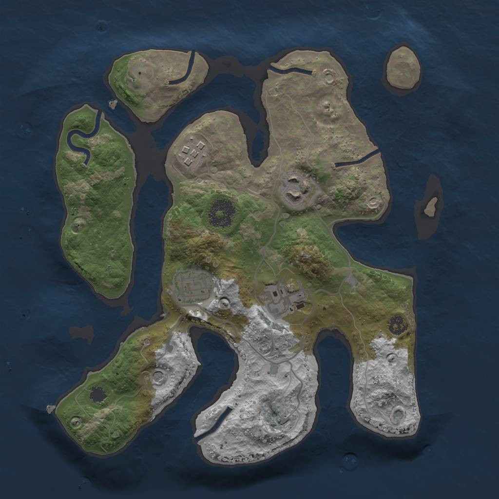 Rust Map: Procedural Map, Size: 2700, Seed: 32321, 7 Monuments