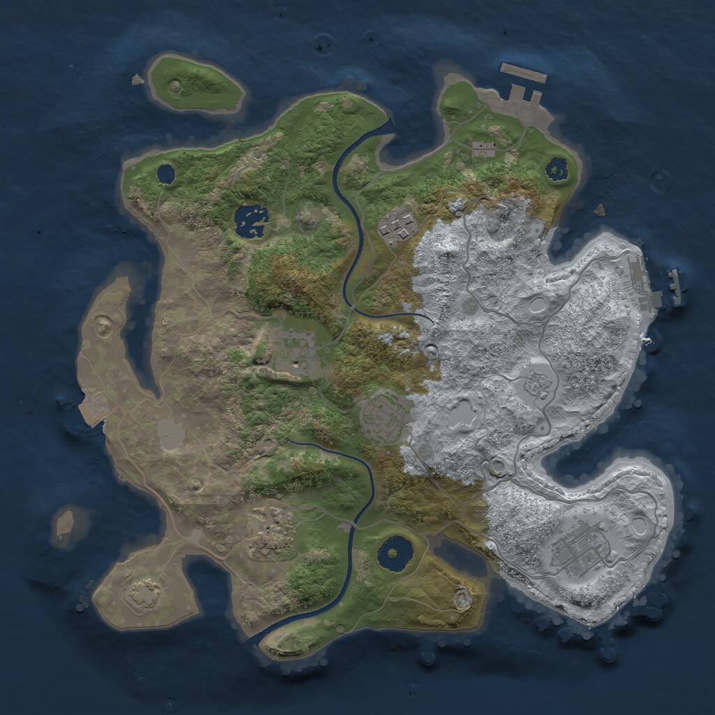 Rust Map: Procedural Map, Size: 3100, Seed: 566333988, 11 Monuments