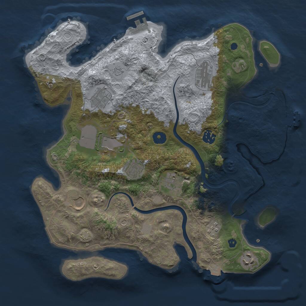 Rust Map: Procedural Map, Size: 3500, Seed: 94607101, 15 Monuments