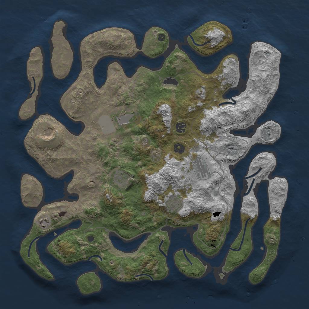 Rust Map: Procedural Map, Size: 4250, Seed: 6805, 11 Monuments