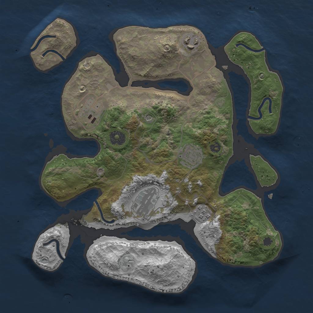 Rust Map: Procedural Map, Size: 3000, Seed: 1748489066, 8 Monuments