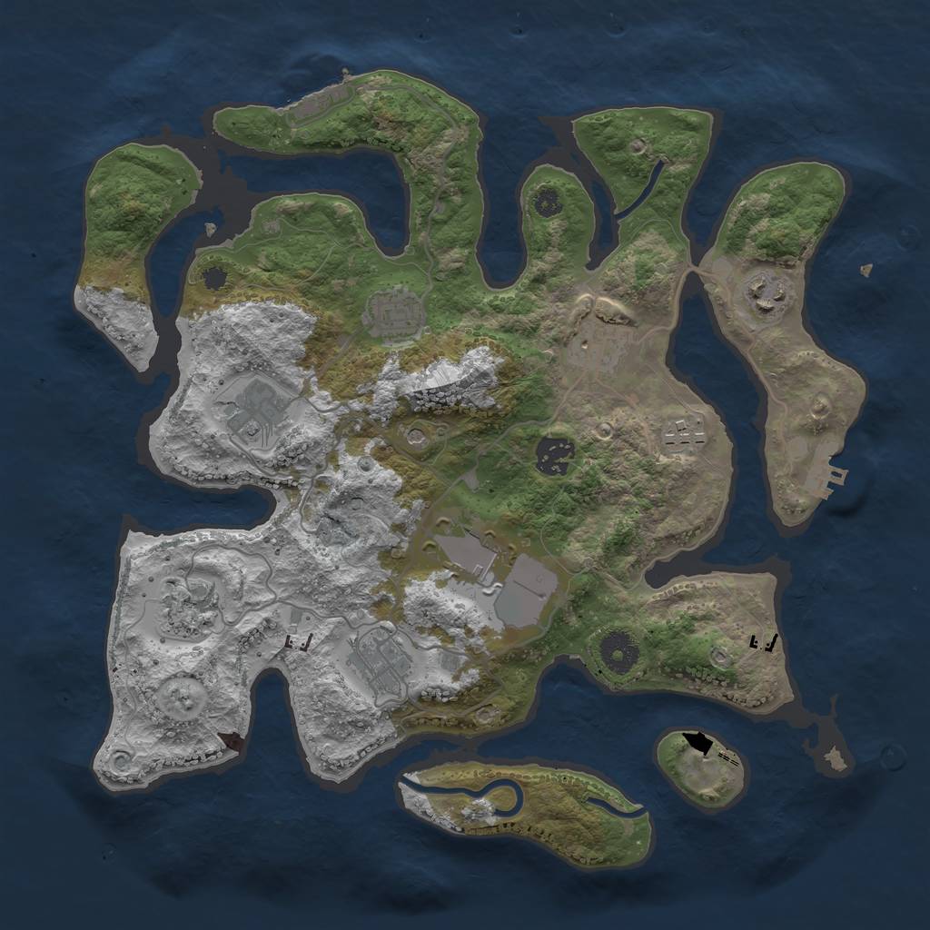 Rust Map: Procedural Map, Size: 3500, Seed: 1879548854, 14 Monuments