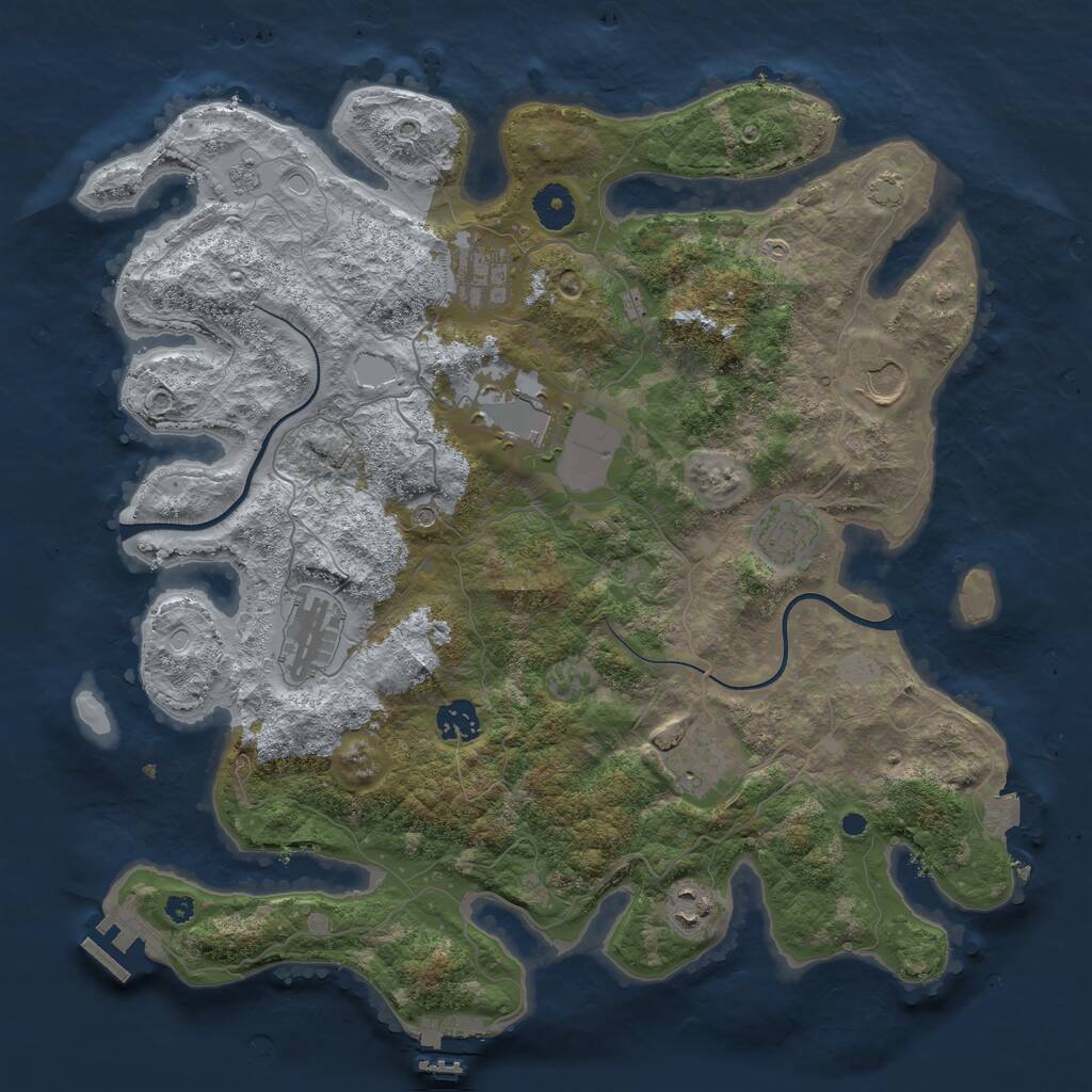 Rust Map: Procedural Map, Size: 3800, Seed: 3082021, 14 Monuments