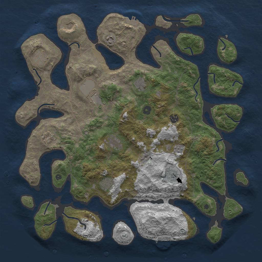 Rust Map: Procedural Map, Size: 4500, Seed: 784759808, 16 Monuments