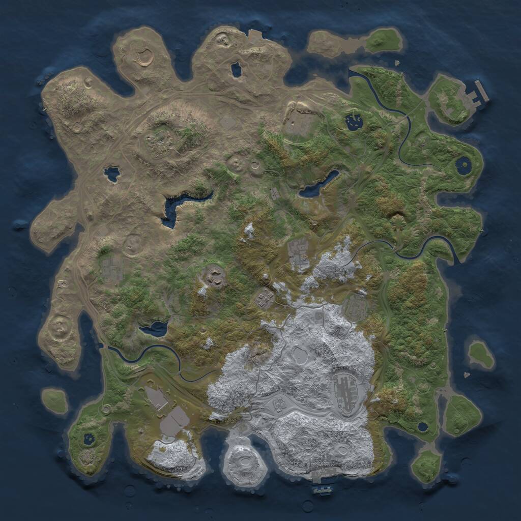 Rust Map: Procedural Map, Size: 4500, Seed: 784759808, 17 Monuments