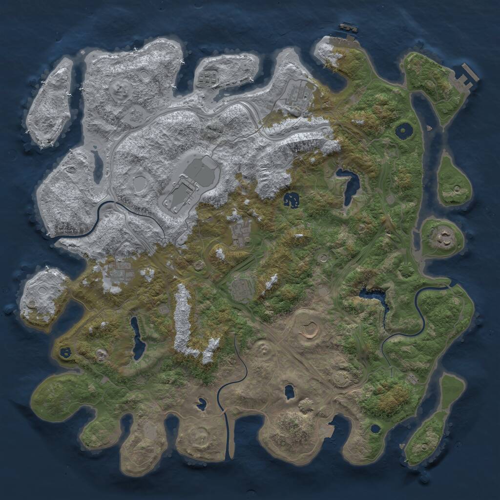 Rust Map: Procedural Map, Size: 4500, Seed: 1502, 15 Monuments