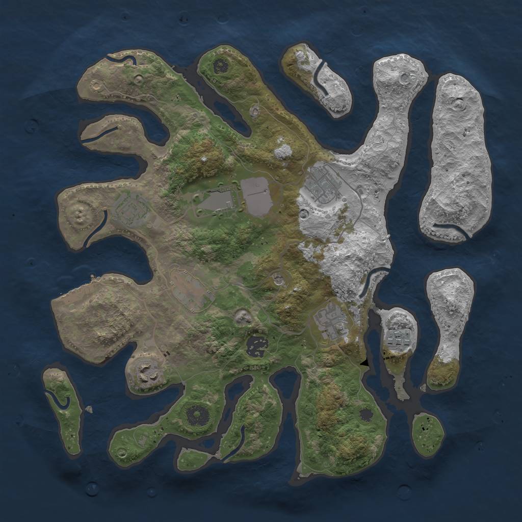 Rust Map: Procedural Map, Size: 3500, Seed: 1516333171, 12 Monuments