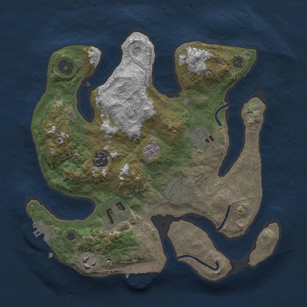 Rust Map: Procedural Map, Size: 3000, Seed: 1666583562, 11 Monuments