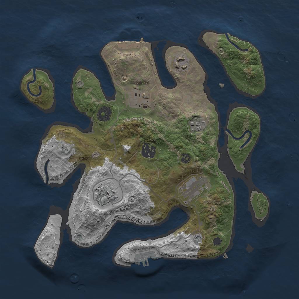 Rust Map: Procedural Map, Size: 3000, Seed: 496311, 11 Monuments