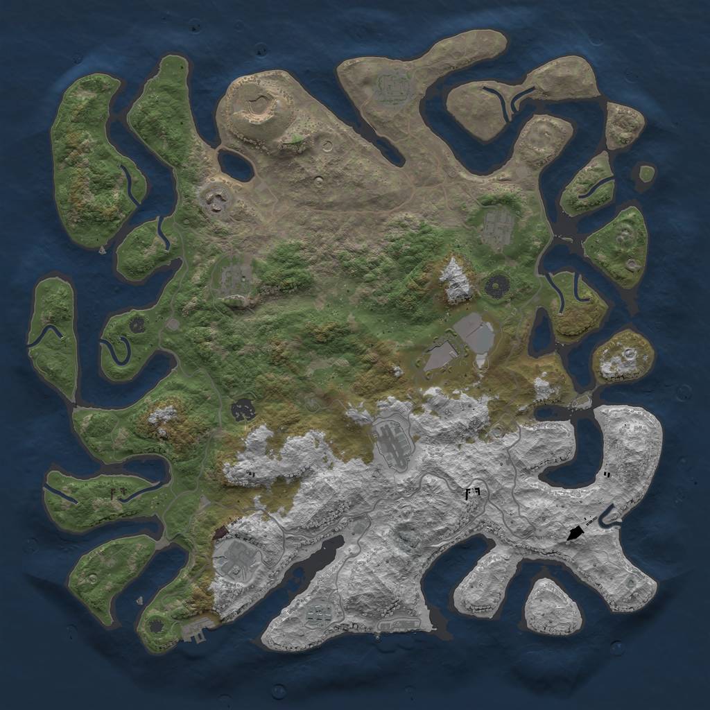 Rust Map: Procedural Map, Size: 4500, Seed: 7331, 15 Monuments