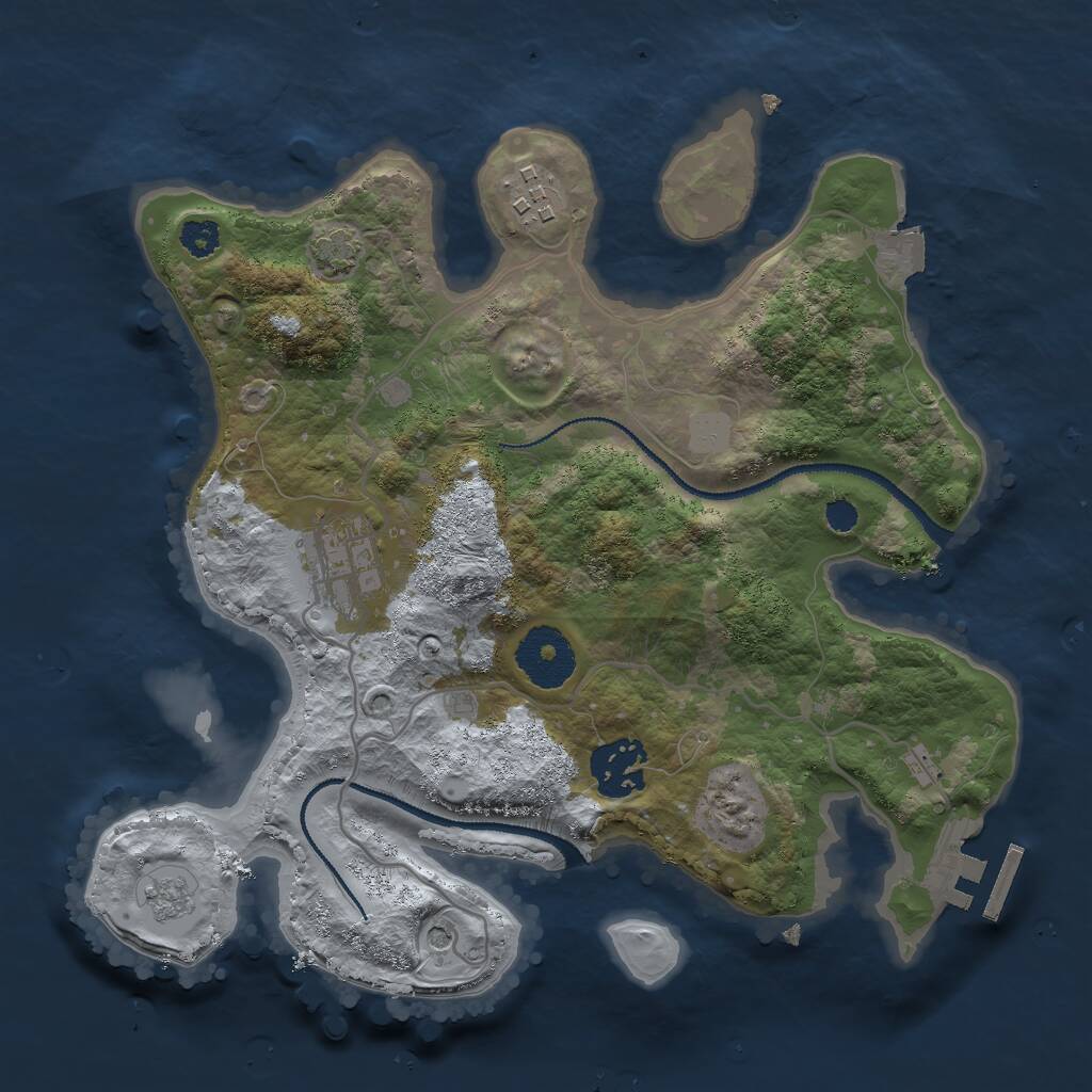 Rust Map: Procedural Map, Size: 2800, Seed: 3237722, 8 Monuments