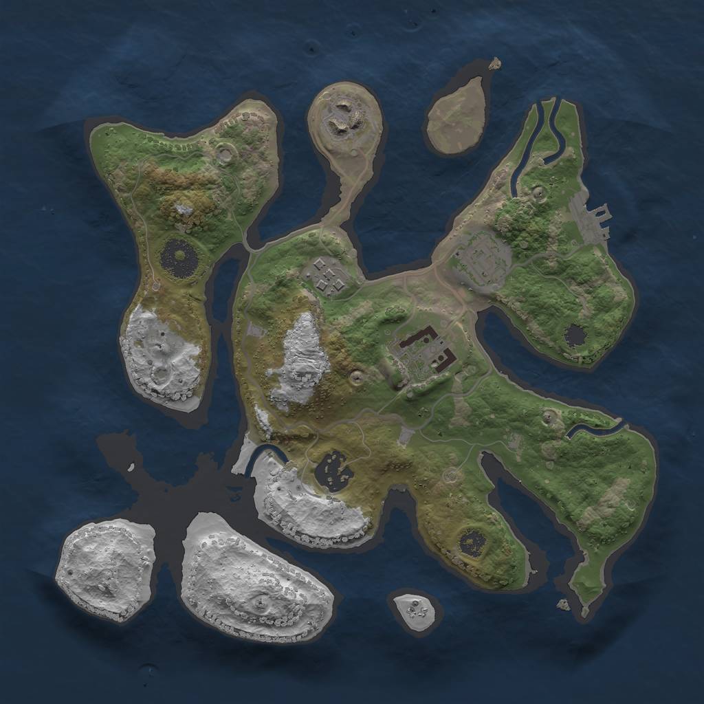 Rust Map: Procedural Map, Size: 2800, Seed: 3237722, 8 Monuments