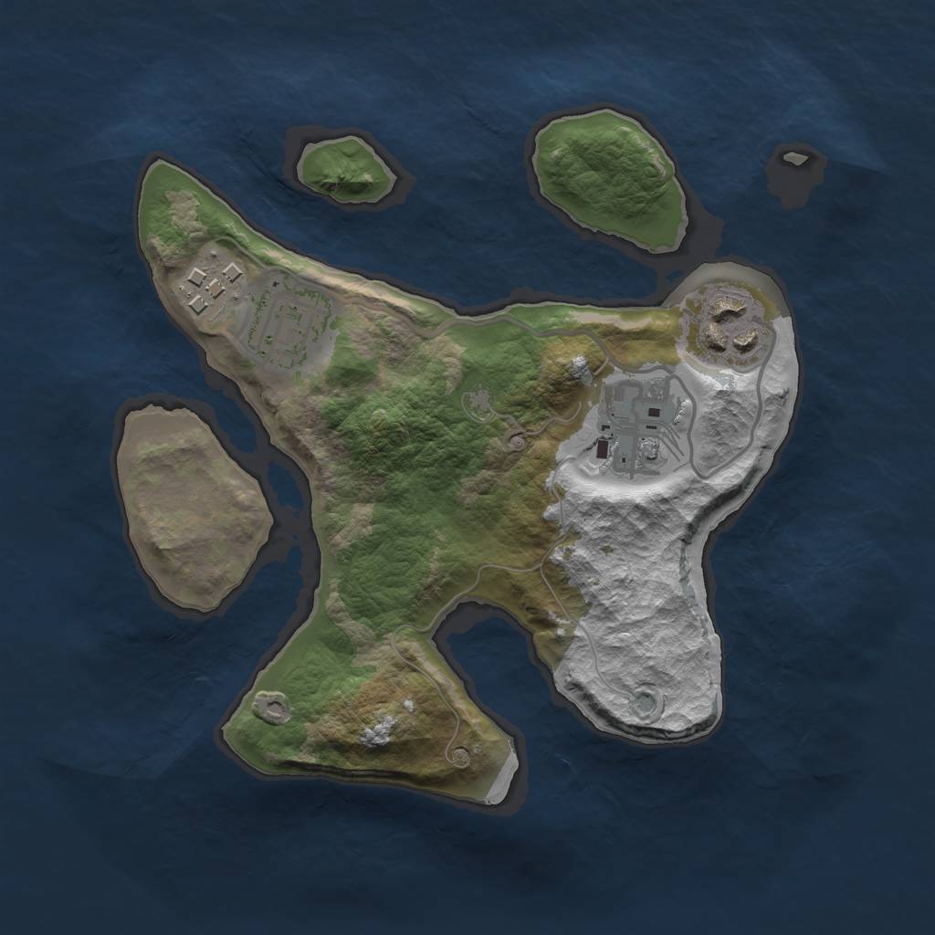 Rust Map: Barren, Size: 2235, Seed: 712372, 6 Monuments