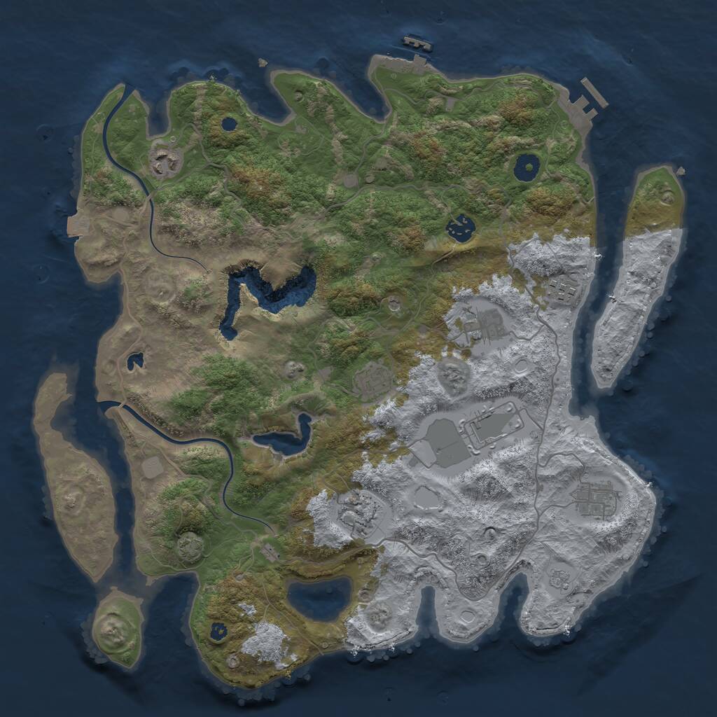 Rust Map: Procedural Map, Size: 4000, Seed: 180321, 14 Monuments