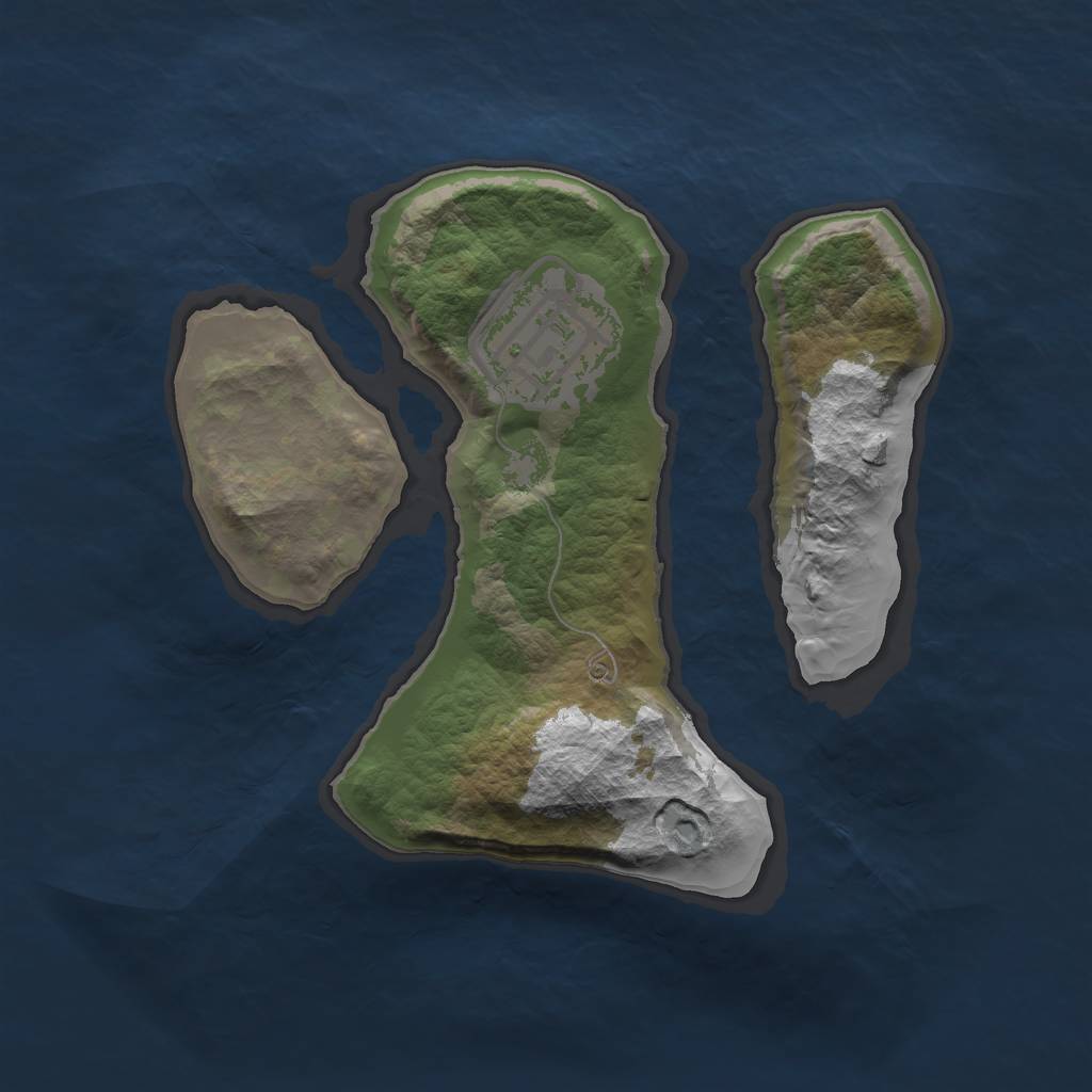 Rust Map: Barren, Size: 1750, Seed: 712372, 3 Monuments