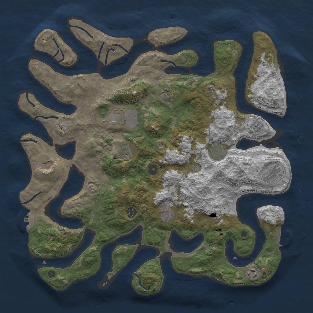 Rust Map: Procedural Map, Size: 4500, Seed: 702782051, 15 Monuments