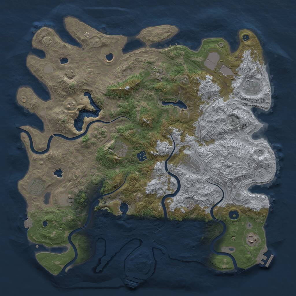 Rust Map: Procedural Map, Size: 4500, Seed: 702782051, 17 Monuments