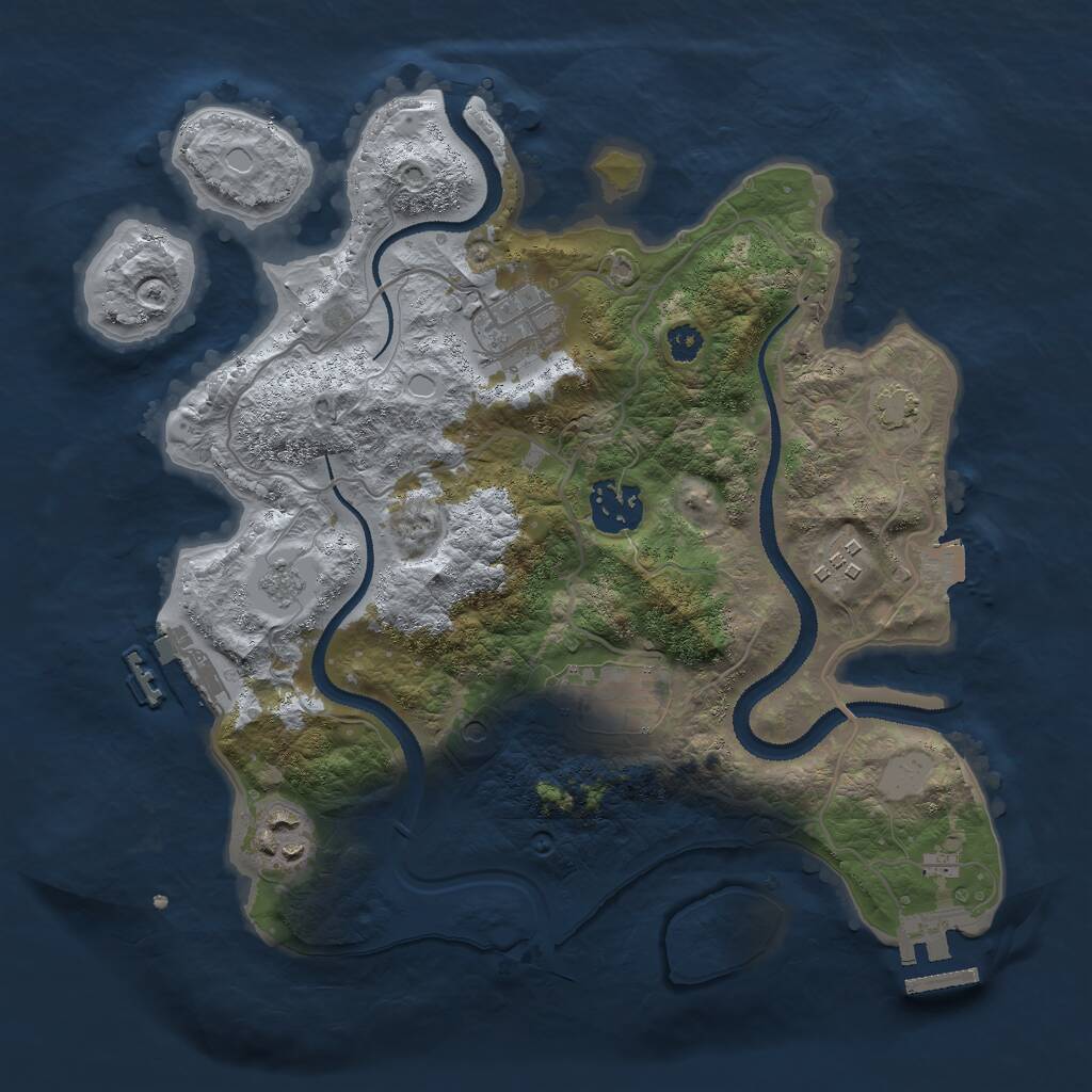 Rust Map: Procedural Map, Size: 3000, Seed: 5326894, 11 Monuments