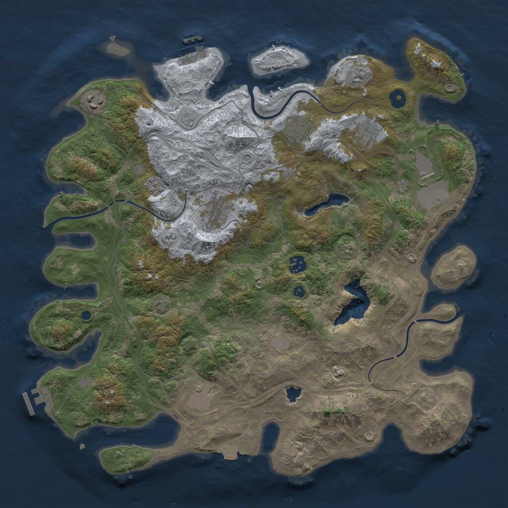 Rust Map: Procedural Map, Size: 4250, Seed: 382569, 14 Monuments