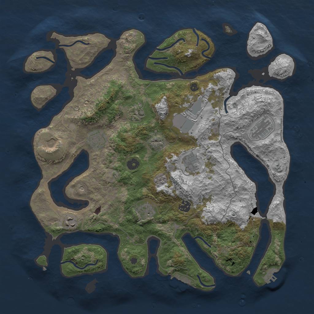 Rust Map: Procedural Map, Size: 4000, Seed: 1049, 15 Monuments