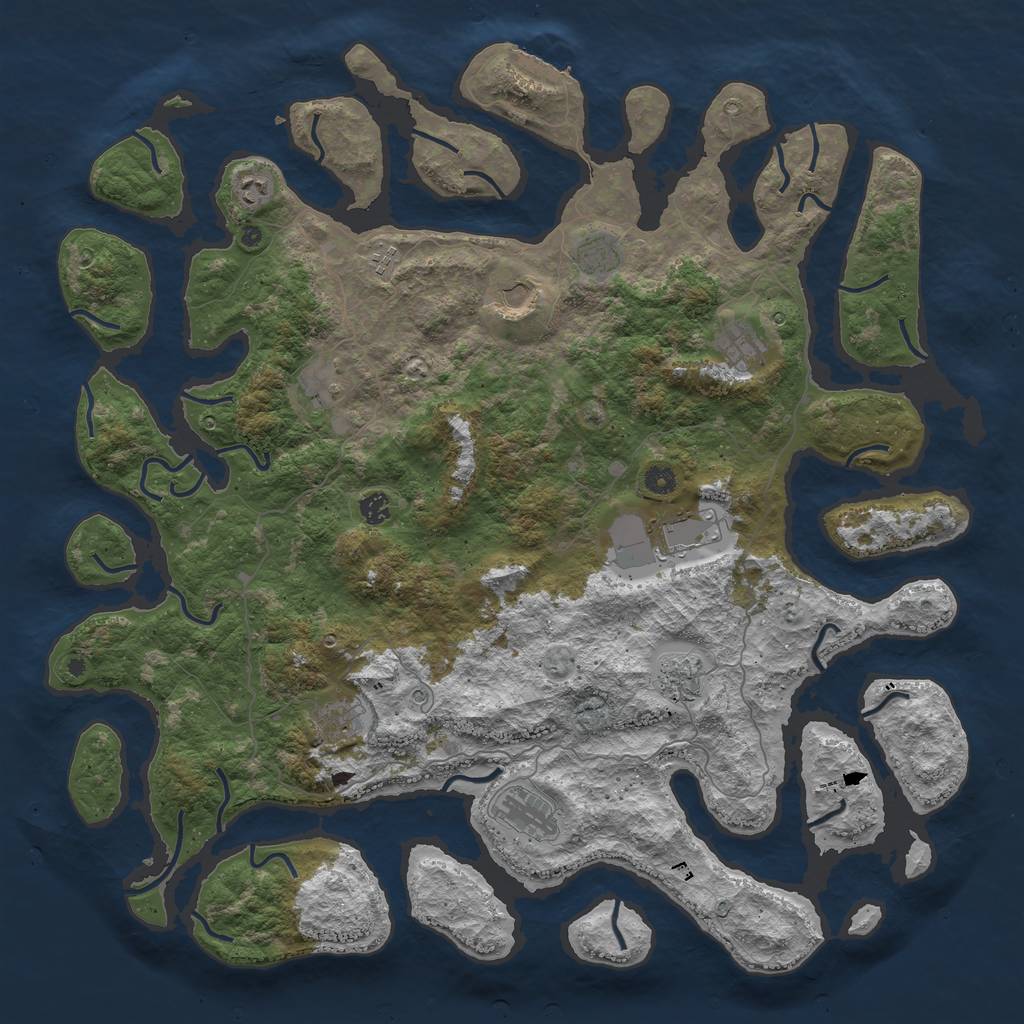 Rust Map: Procedural Map, Size: 5000, Seed: 67520876, 15 Monuments