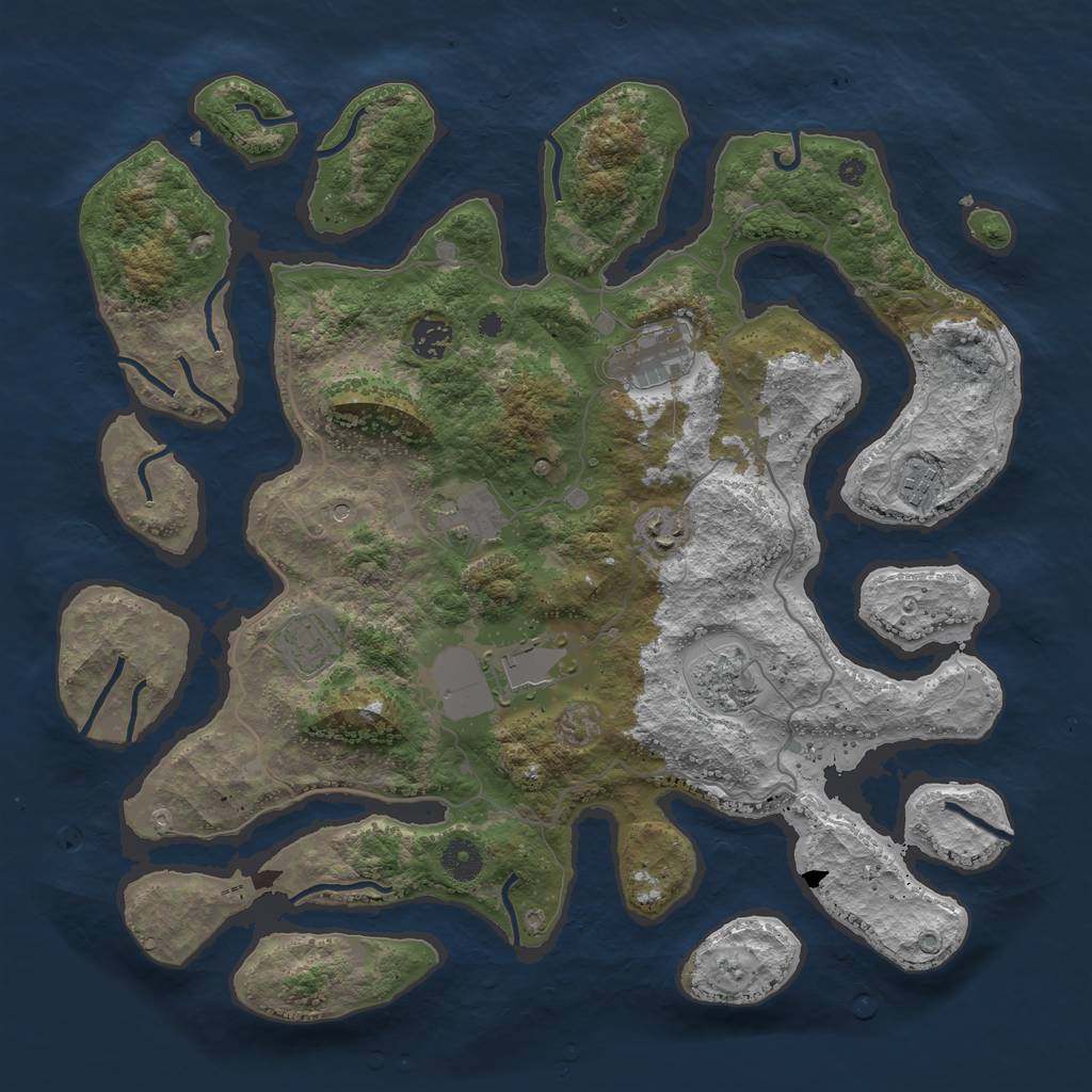 Rust Map: Procedural Map, Size: 4000, Seed: 66585952, 11 Monuments